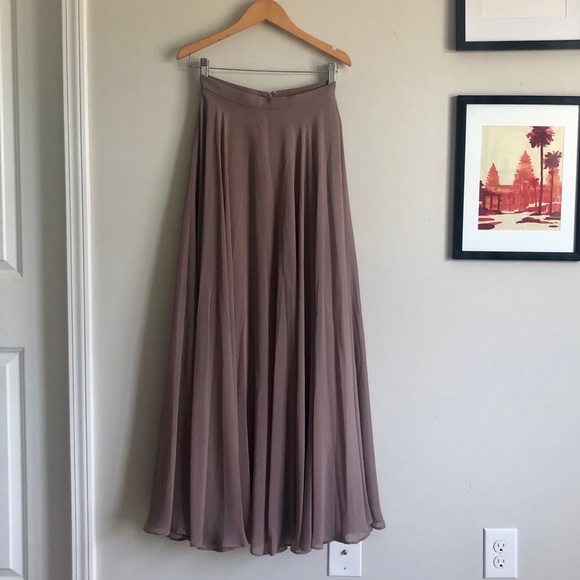 BHLDN Jenny Yoo Hampton Skirt in Pecan - Picture 3 of 6